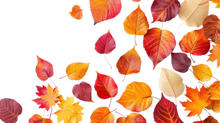 Obraz premium Autumn leaves on transparent background