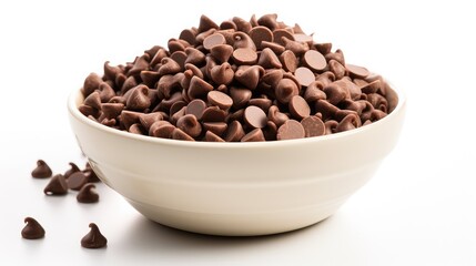 chips milk chocolate white background