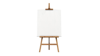 Easel with blank canvas on transparent background