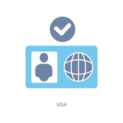 visa concept line icon. Simple element illustration. visa concept outline symbol design.
