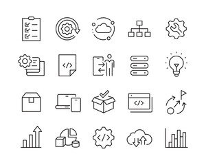 Software Development Icons - Vector Line. Editable Stroke.