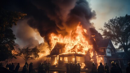 flames house on fire