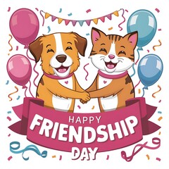 Fototapeta premium Companionship Chronicles Happy Friendship Day Stories