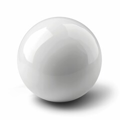 White Sphere on Isolated Background with Clipping Path. Round Shape Object with Light Shadow