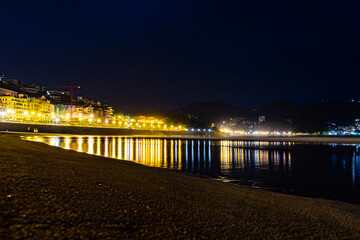 La Concha Night Beach, Basque Country, Spain