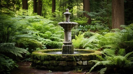 woodland garden water fountain