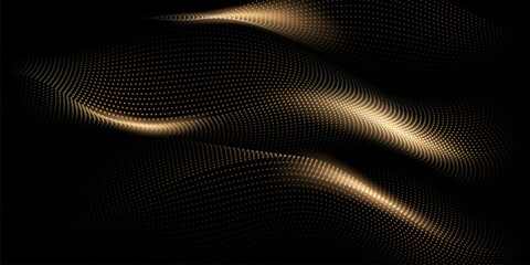 Abstract technology background, particle wave vector illustration modern design