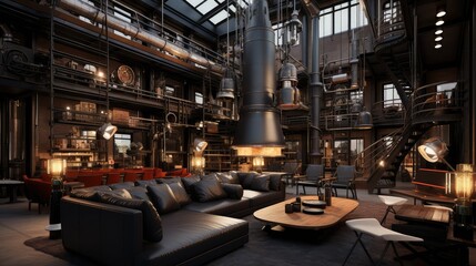 Fototapeta premium ductwork loft interior