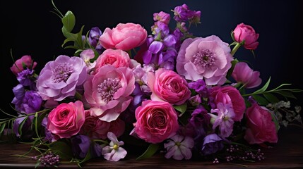 contrast pink and purple flowers