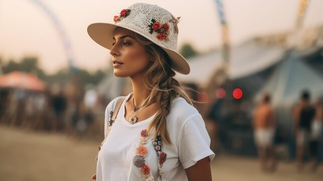 music white baseball hat