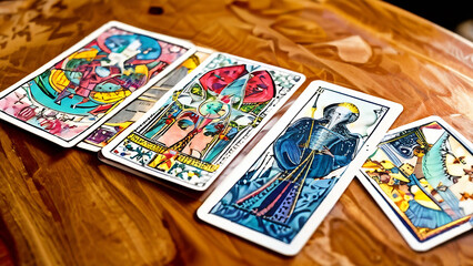 playing cards on the table