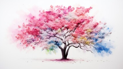painting water color tree