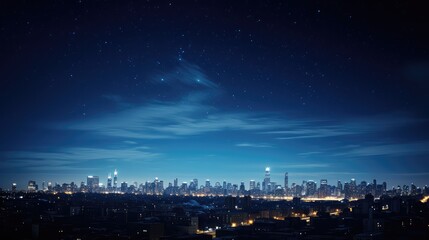 Fototapeta premium city clear blue night sky
