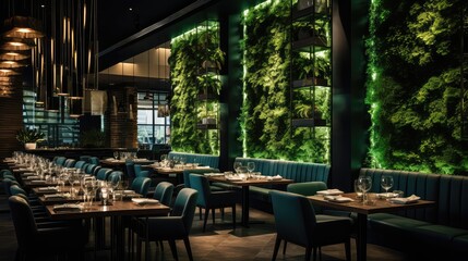 Fototapeta premium restaurant green wall contemporary