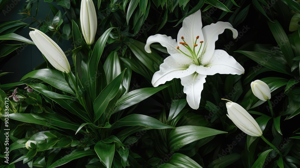 Sticker foliage lily plant