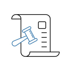 court order concept line icon. Simple element illustration. court order concept outline symbol design.