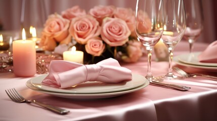 tablecloth pink satin