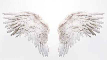 Obraz premium shimmering angel wings white background