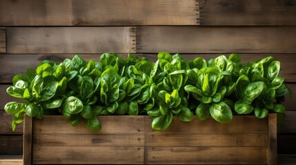 box wooden spinach green