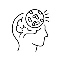 Meningitis line black icon. Sign for web page, mobile app,