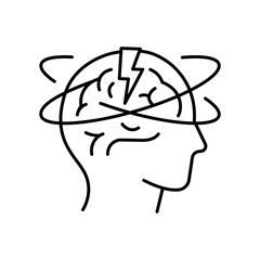 Migraine line black icon. Sign for web page, mobile app,