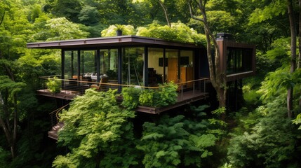 Naklejka premium greenery deck house