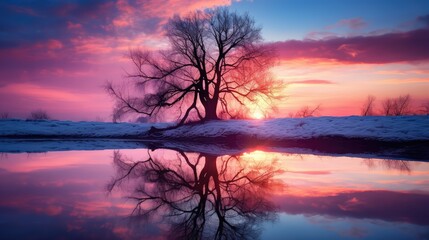 Obraz premium warm blue pink sky