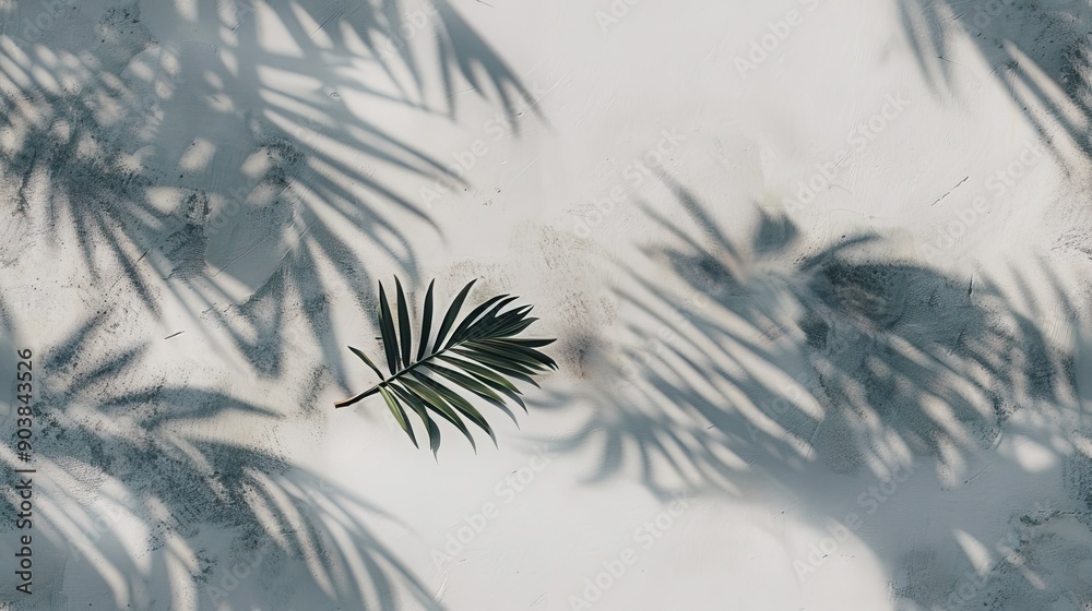 Poster green palm leaves 