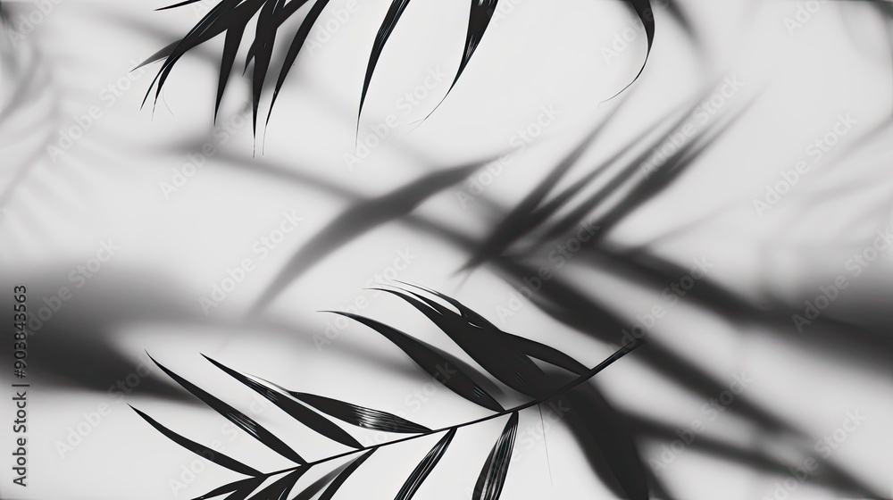 Wall mural palm leaves