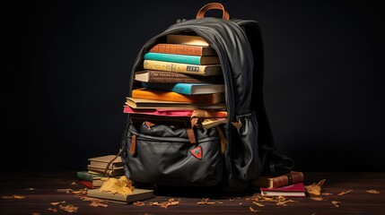 colorful books backpack