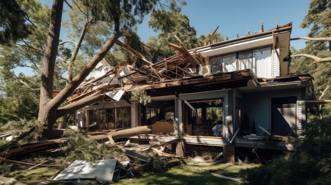 roof wind damage to house
