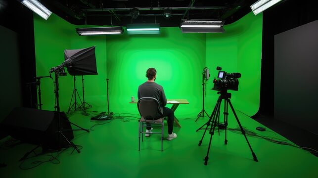 event person green screen