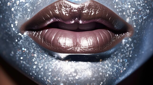 close silver lips