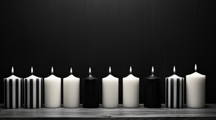 ambiance black and white candle