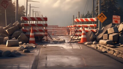 maintenance barricaded road