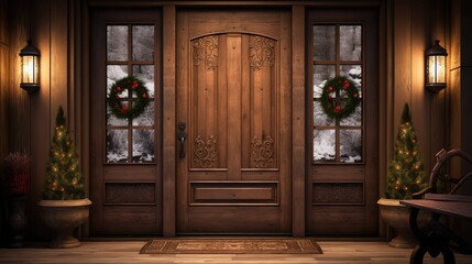 decorative door with sidelights