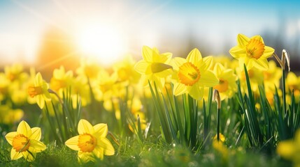 blooming yellow spring background