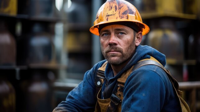 derrick oil drilling worker