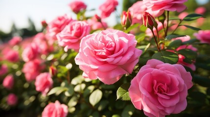 petals pink rose bush