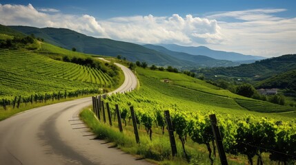 meandering twisting road