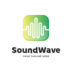 Colorful music bars visualization vector graphic design template.