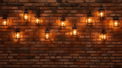 ambiance brick wall with lights