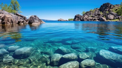 Fototapeta premium crystal water rocks