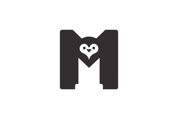 Letter M penguin logo