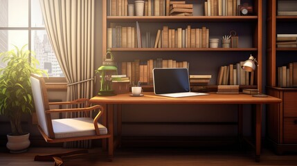 cozy computer desk background