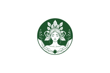 nature goddess logo in circle