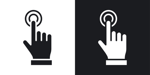 Finger control solid icon set.