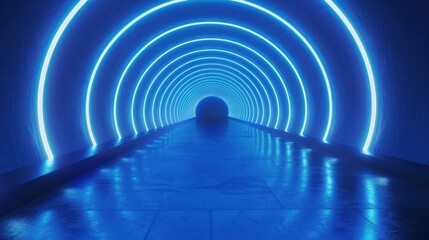 Naklejka premium Neon Lights Tunnel