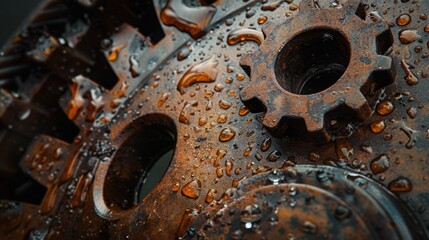 Rusty Gears and Water Droplets