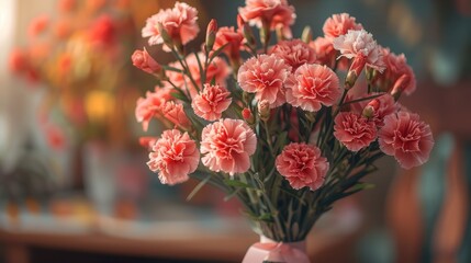 Pink Carnations Closeup
